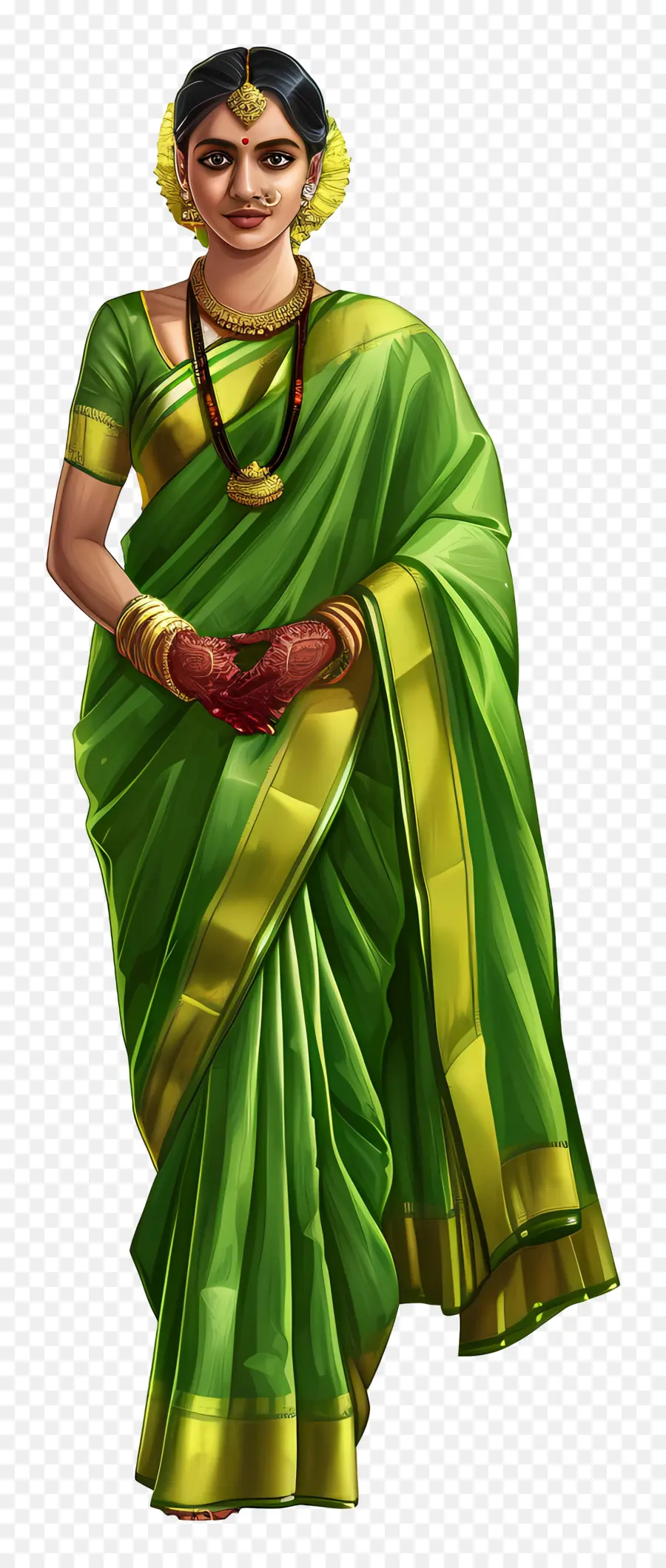 Saree Tradicional，Moda Indiana PNG