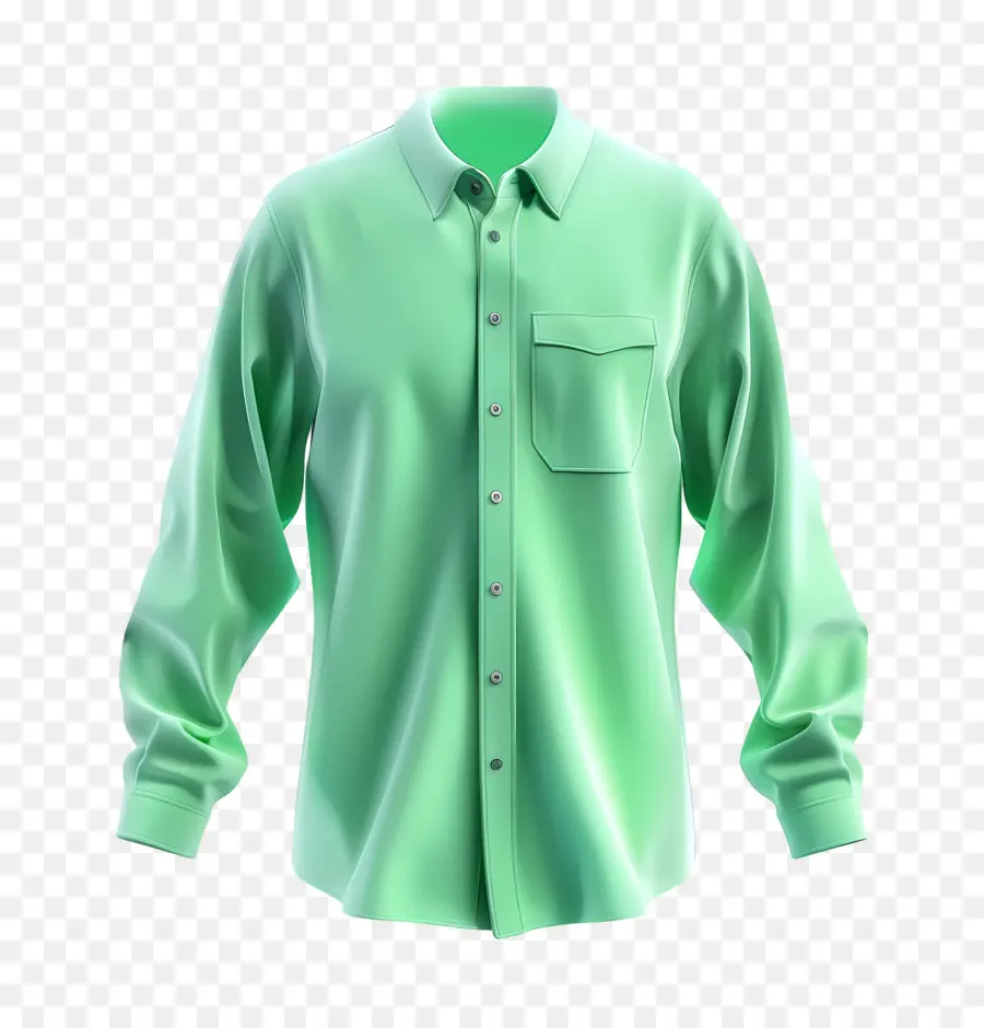 Camisa Formal，Camisa De Manga Comprida Verde PNG