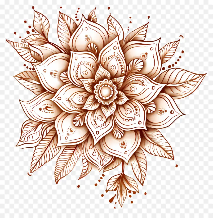Mehndi Design Flor，Design Floral PNG