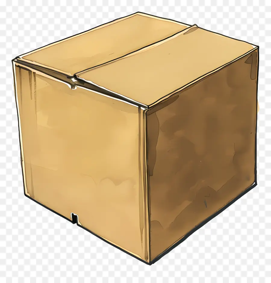Cardboard Box，Caixa Dourada PNG