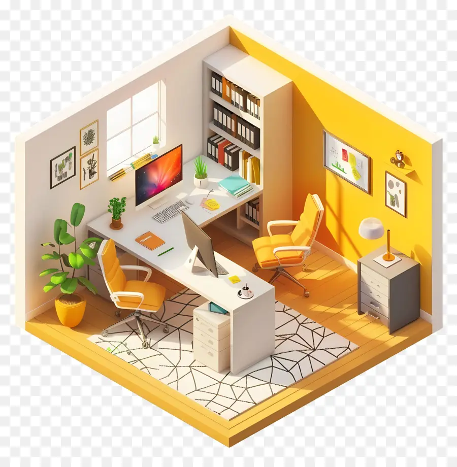 Sala De Escritório，Modern Home Office PNG