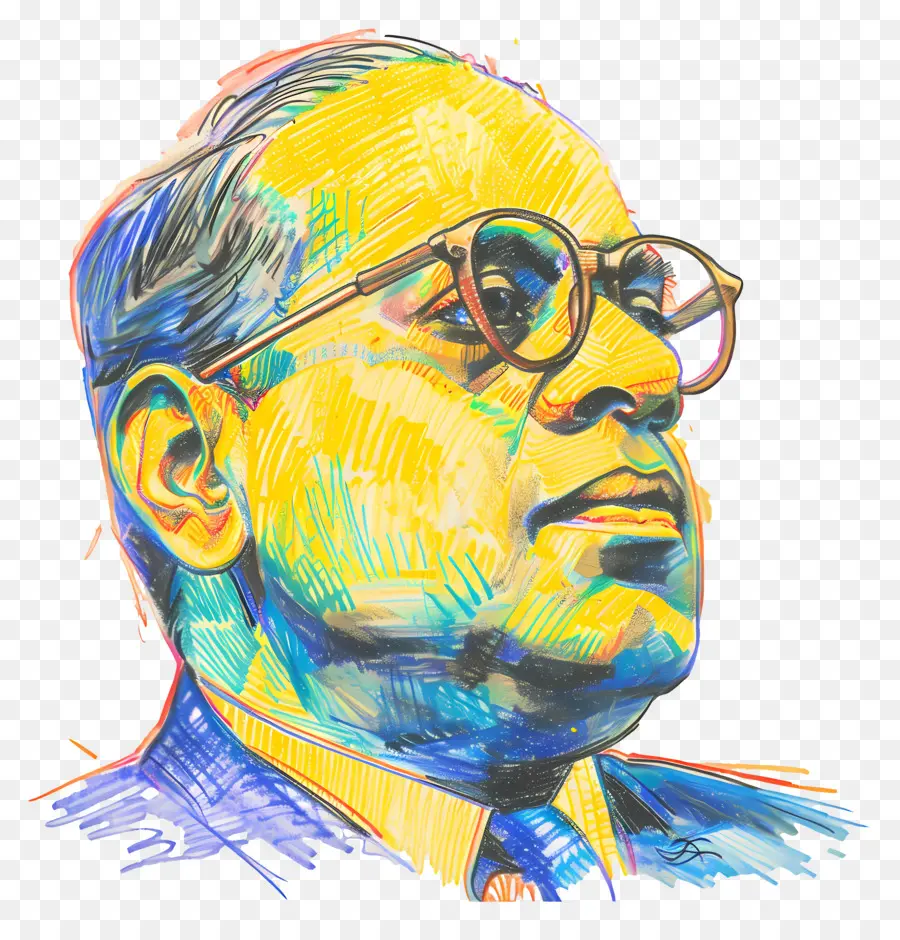 Bhimrao Ramji Ambedkar，Retrato De Homem Com óculos PNG