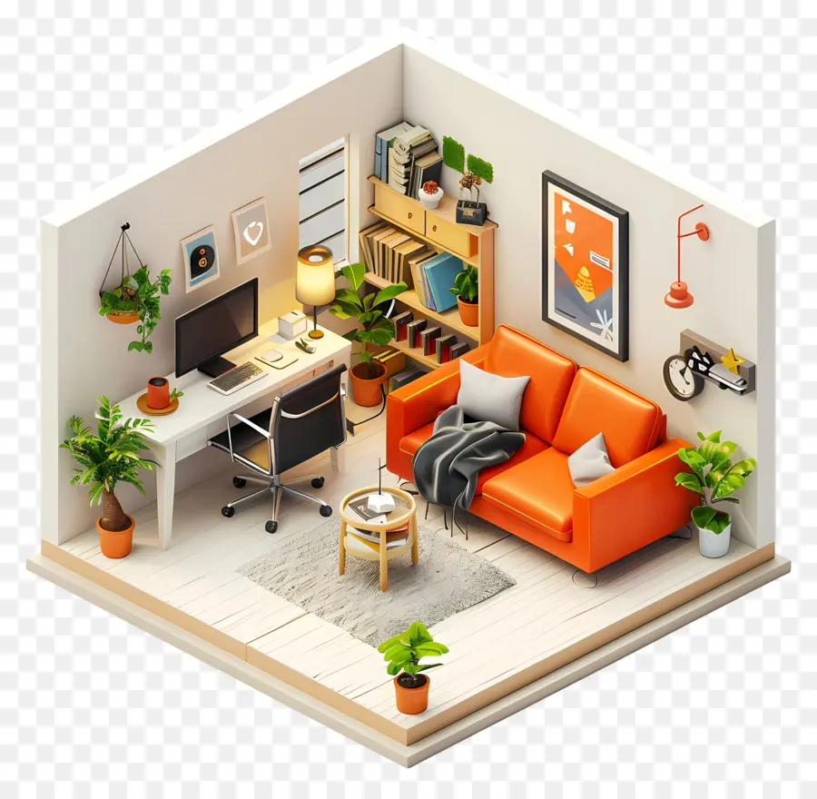 Home Office，Design Minimalista PNG