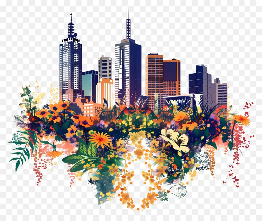 Skyline Da Cidade De Melbourne，Paisagem Urbana PNG