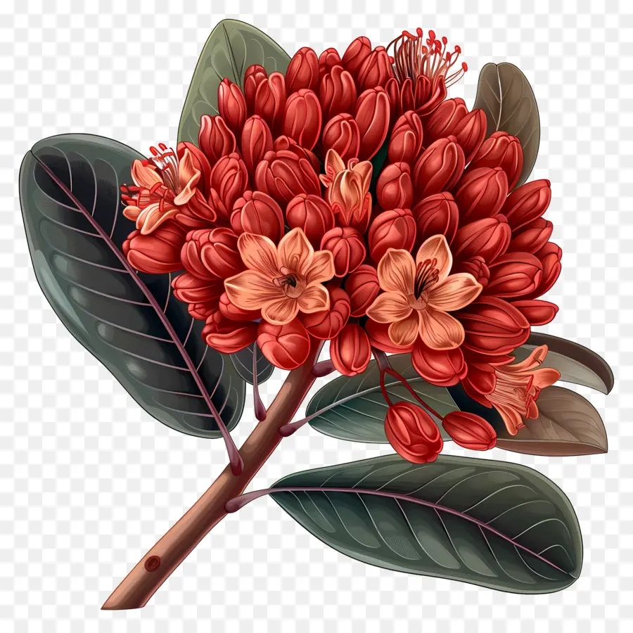 Flor Vermelha，Pétalas Cor De Rosa PNG