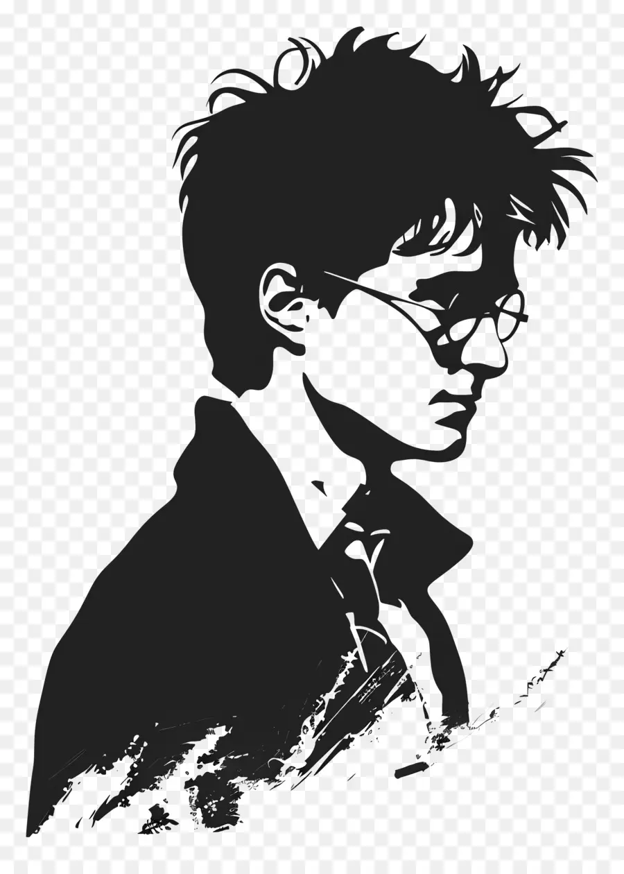 Silhueta De Harry Potter，óculos PNG