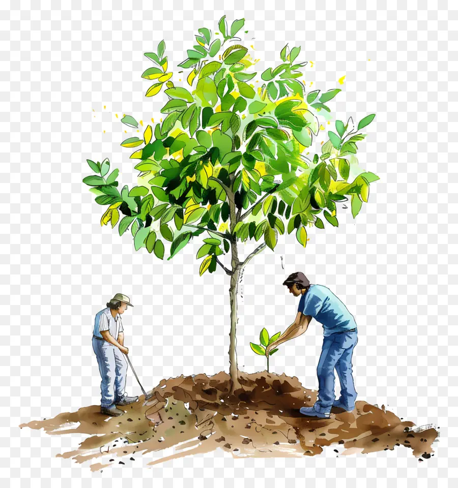 Plantio De árvores，Conservação Ambiental PNG