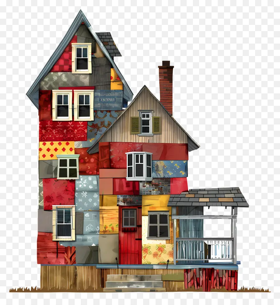 Housebuilding，Casa Multicolorida PNG