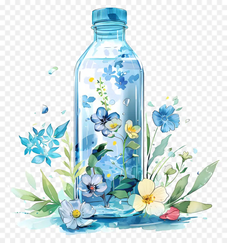 Bottle Of Water，Pintura Em Aquarela PNG