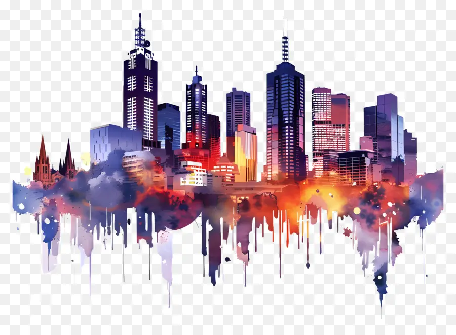 Skyline Da Cidade De Melbourne，Horizonte PNG