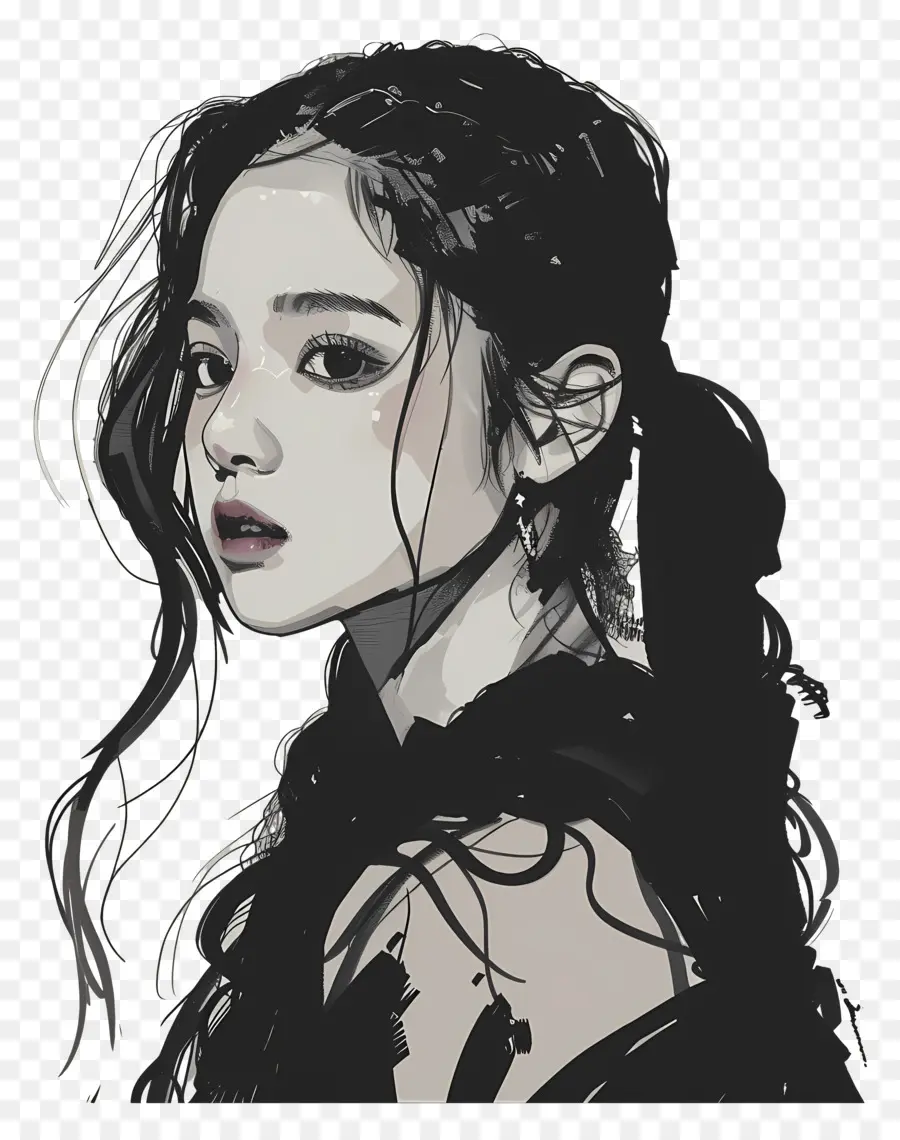 Jisoo，Cabelos Longos PNG