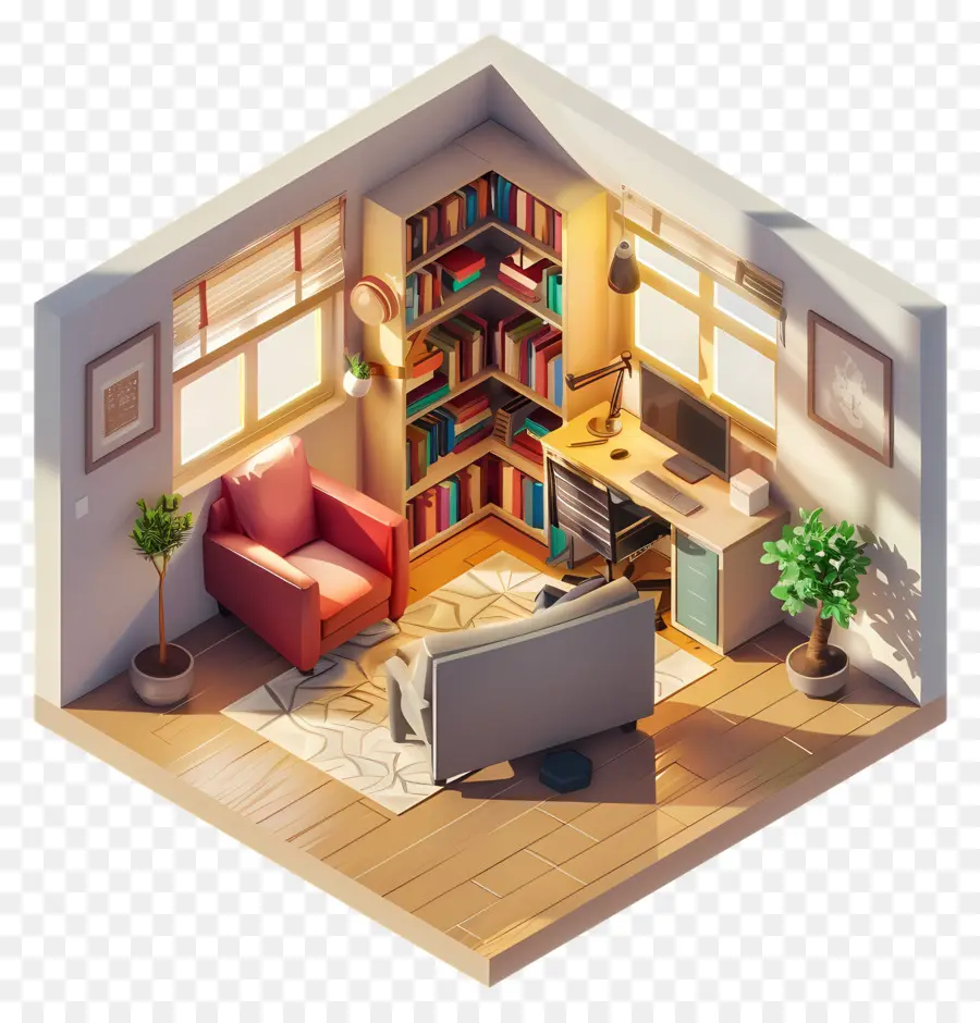 Sala De Estudo，Quarto Aconchegante PNG