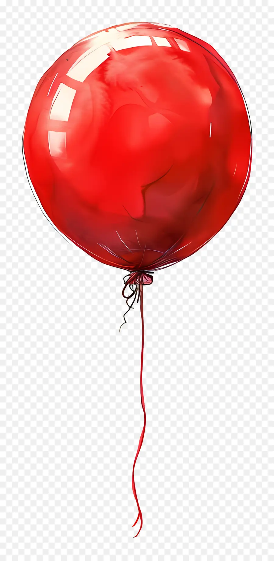 Balão Vermelho，Pendurado Em Uma Corda PNG