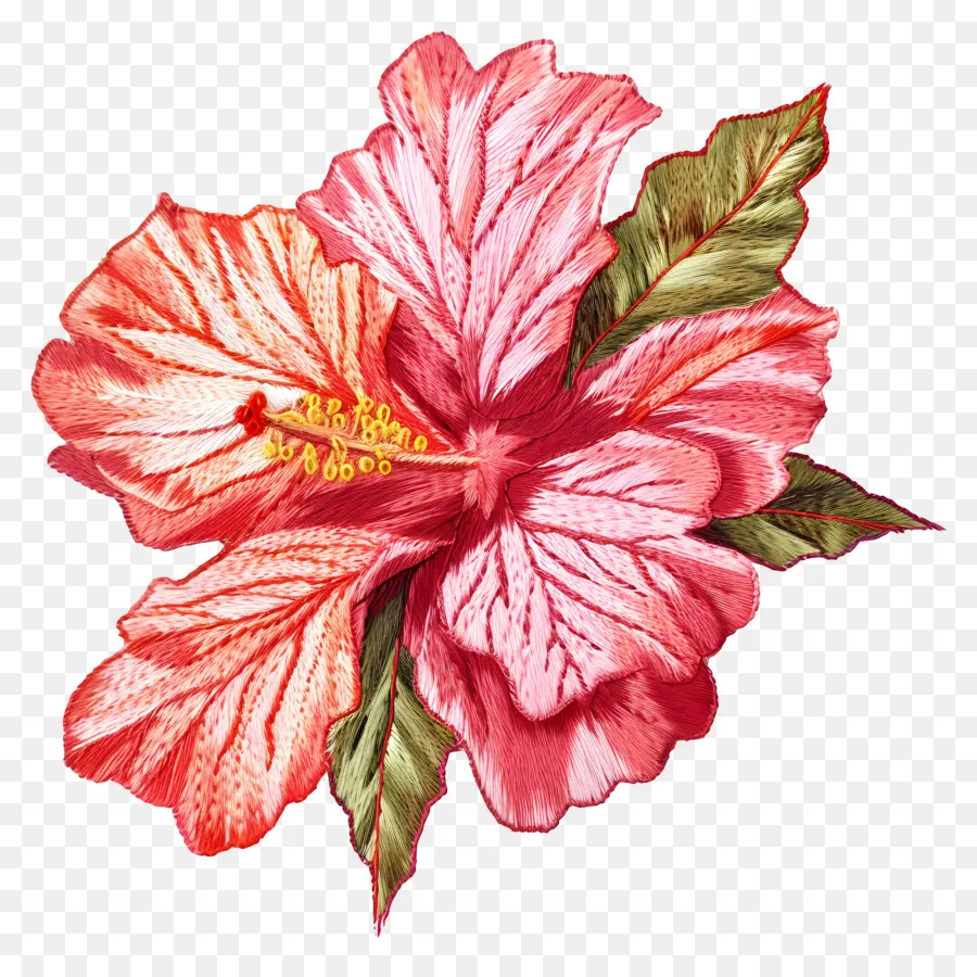 Bordados De Flores，Flor De Hibisco PNG