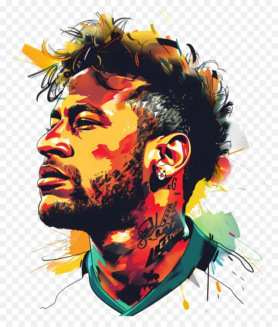 Neymar，Tatuagens Faciais PNG