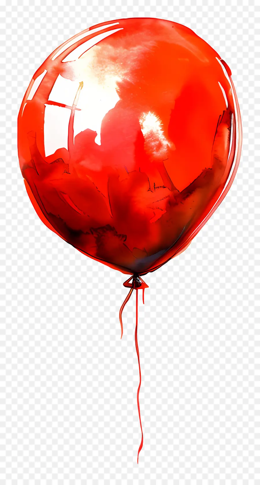 Balão Vermelho，Aquarelas PNG