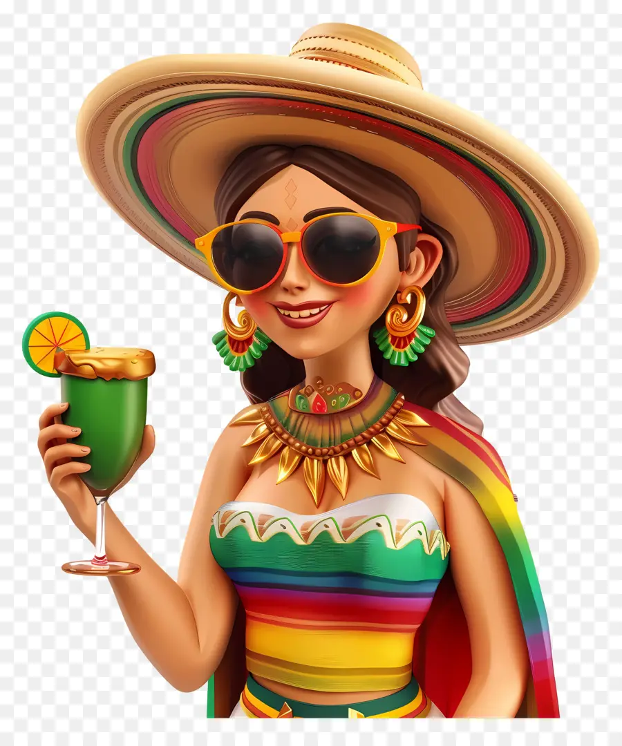 Cinco De Mayo，Mexicano Vestido PNG