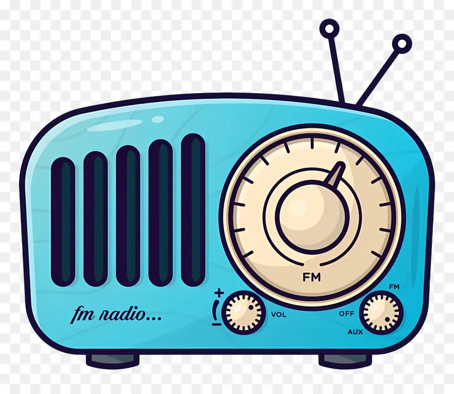 Vintage Rádio，Dial Azul PNG