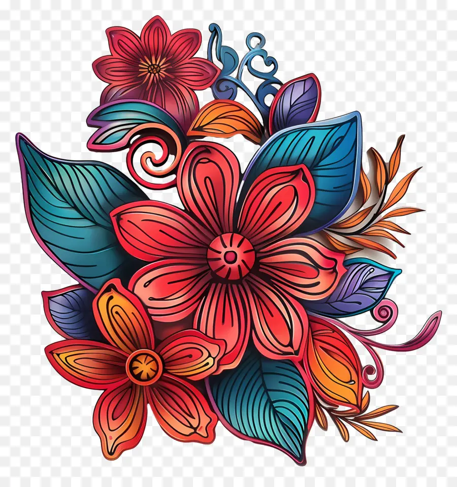 Flor，Pintura Floral PNG