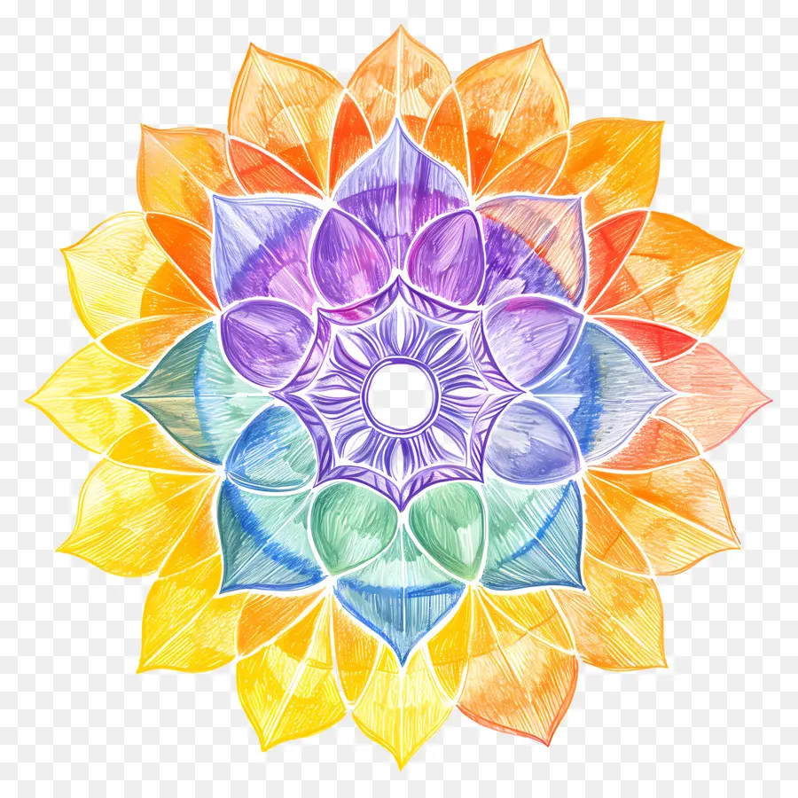 Ashoka Chakra，Mandala Colorida PNG