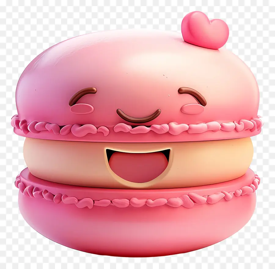 Sobremesa De Desenhos Animados 3d，Cor De Rosa De Macaron PNG