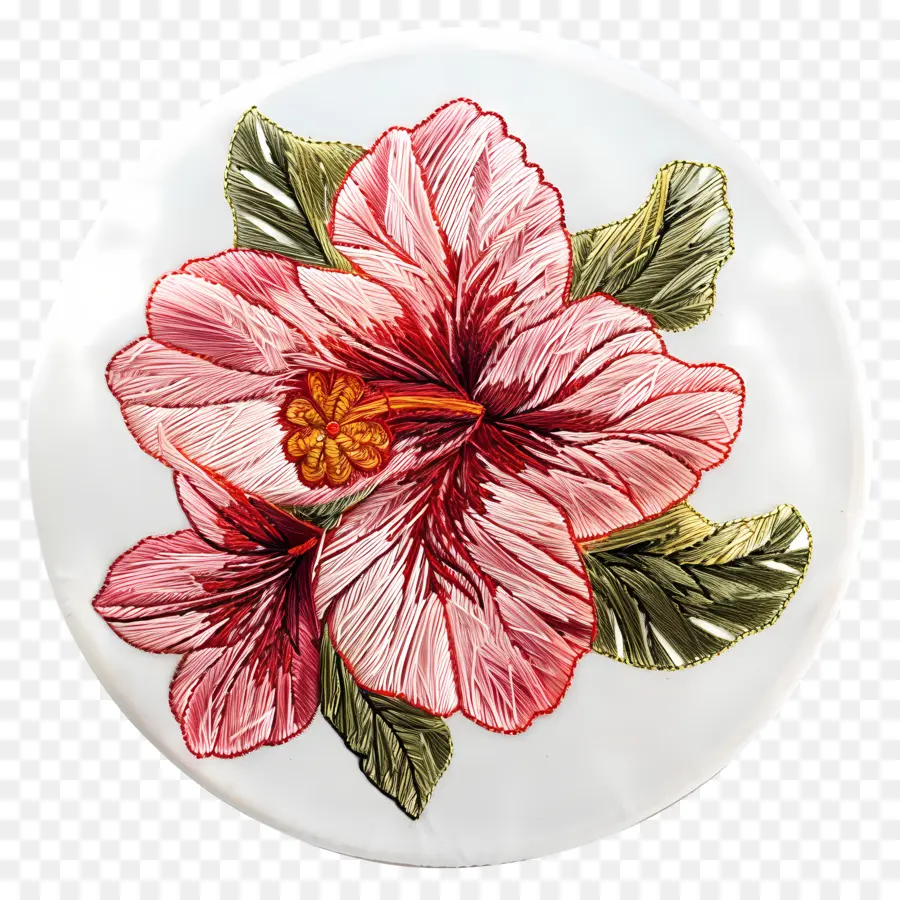 Bordados De Flores，Prato De Cerâmica PNG
