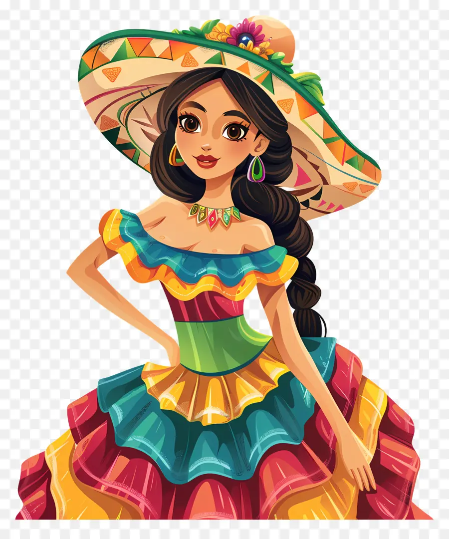 Cinco De Maio，Vestido Colorido PNG