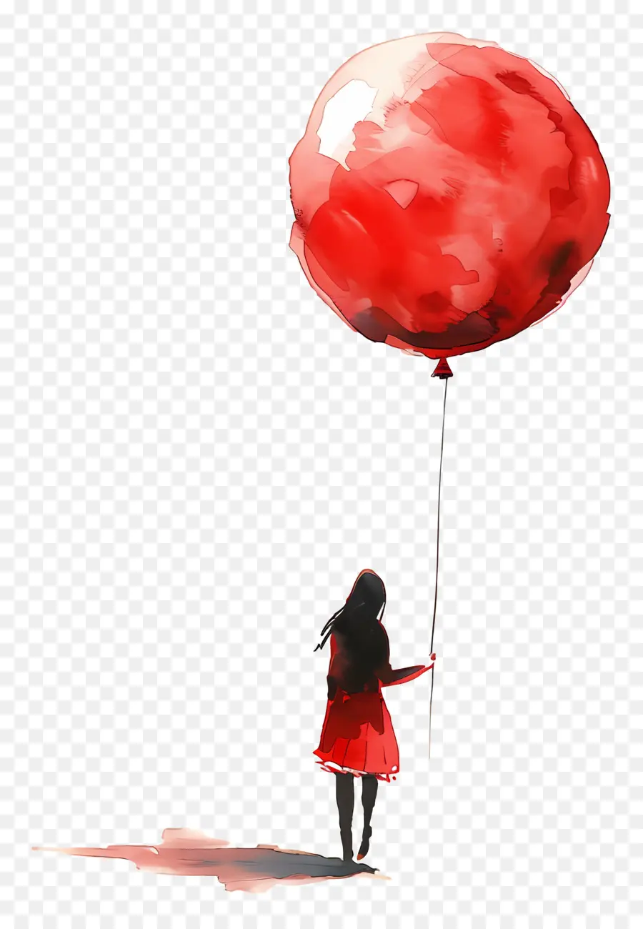 Balão Vermelho，Mulher PNG