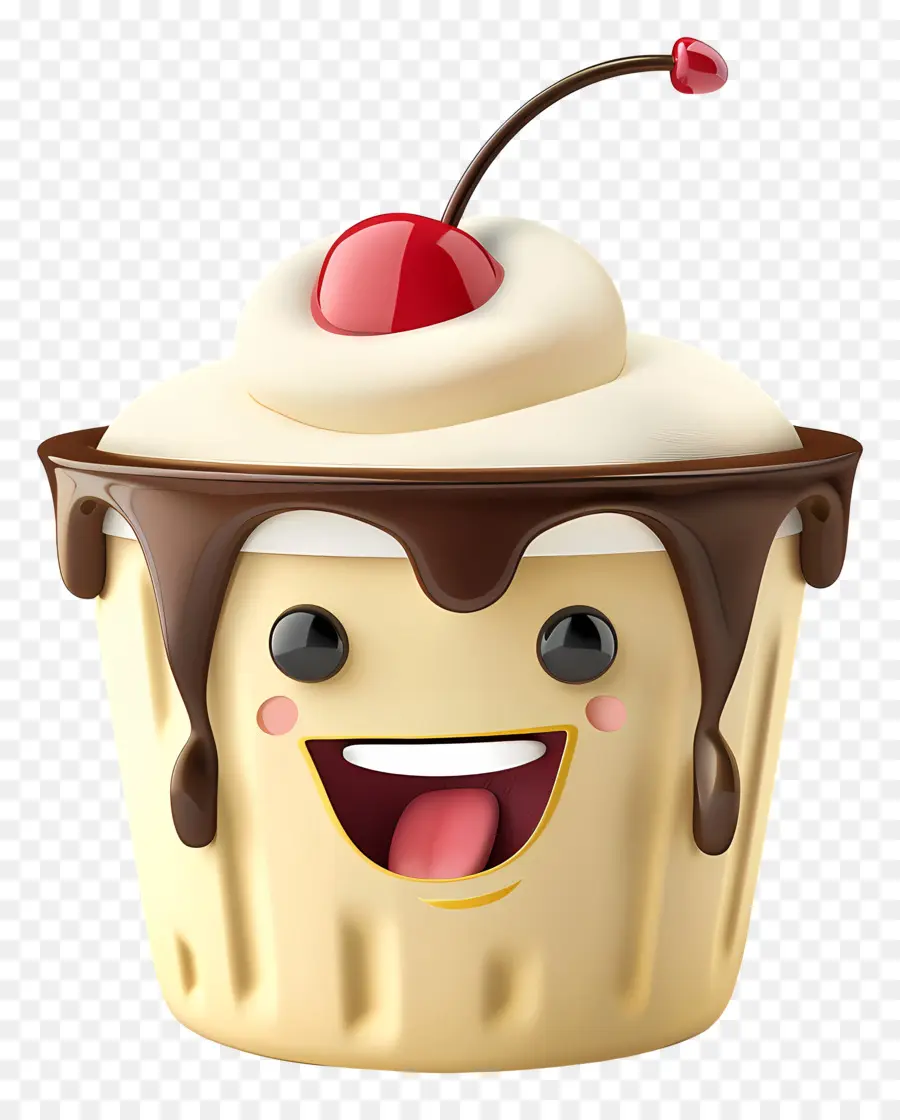 Sobremesa De Desenho Animado 3d，Cupcake De Chocolate PNG