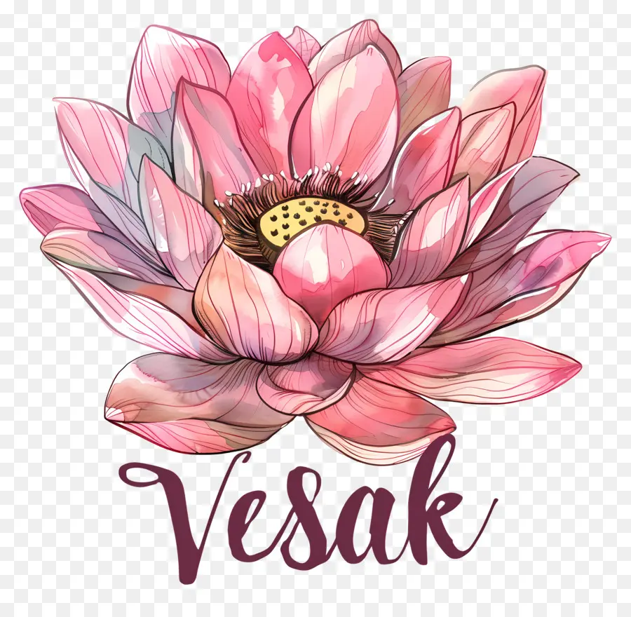 Feliz Dia De Vesak，Cor De Rosa Lotus PNG