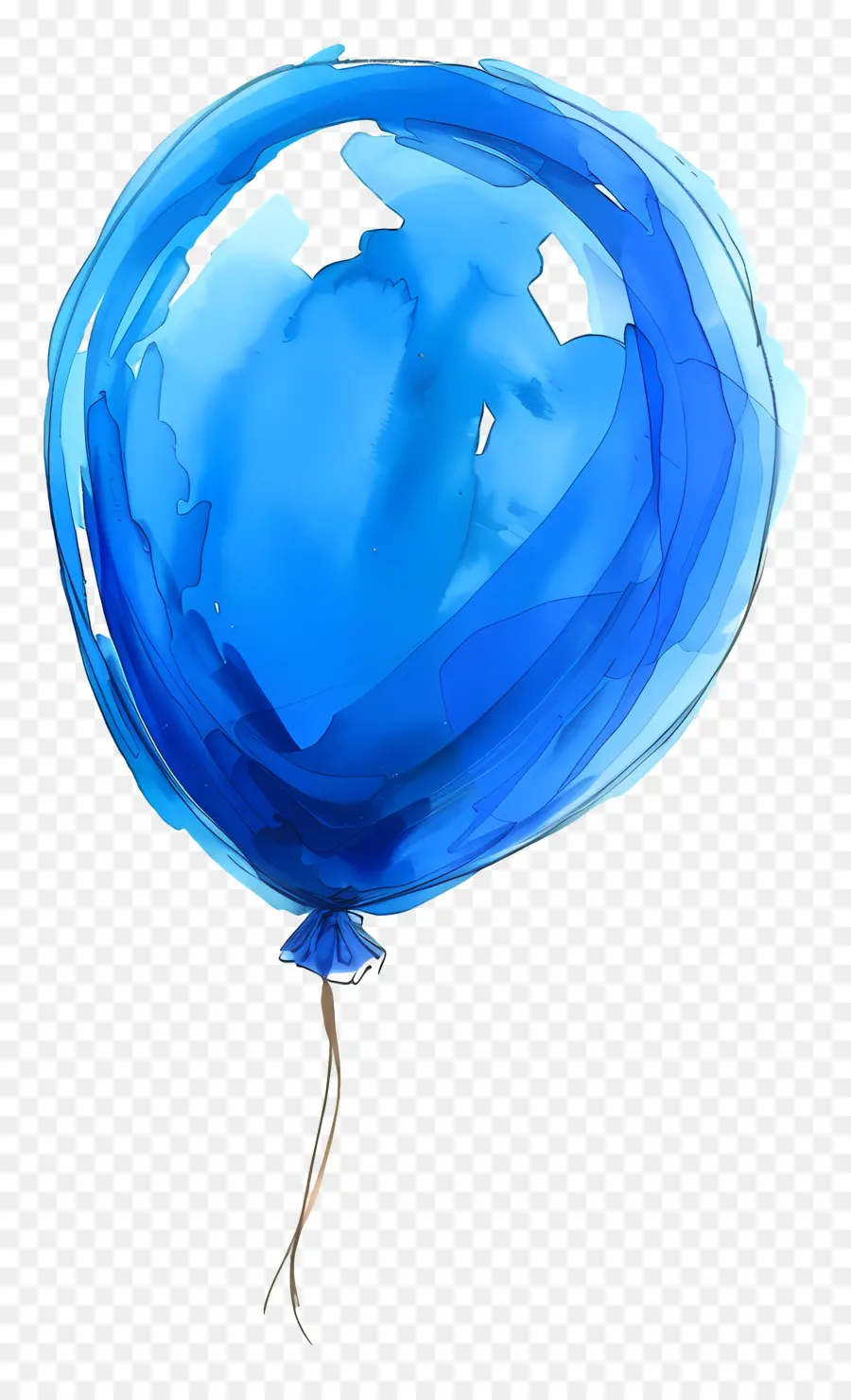 Balão Azul，Pintura Em Aquarela PNG