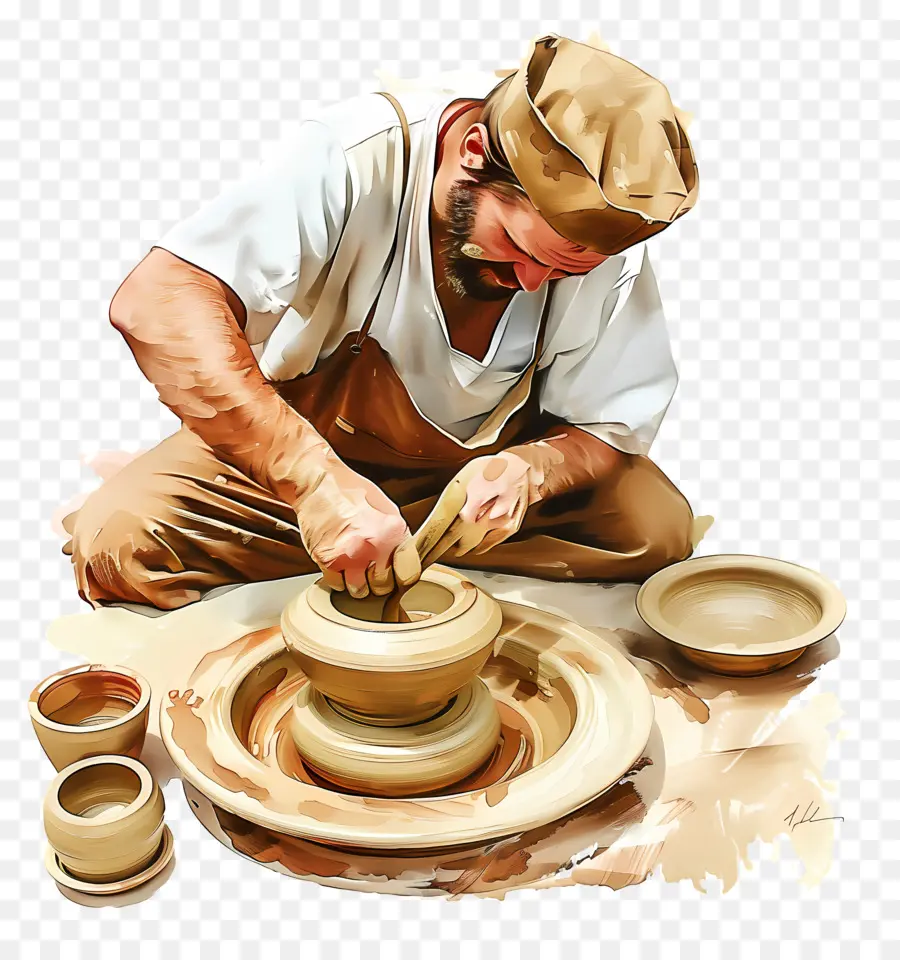 Artista De Cerâmica，Crafting De Panela De Barro PNG