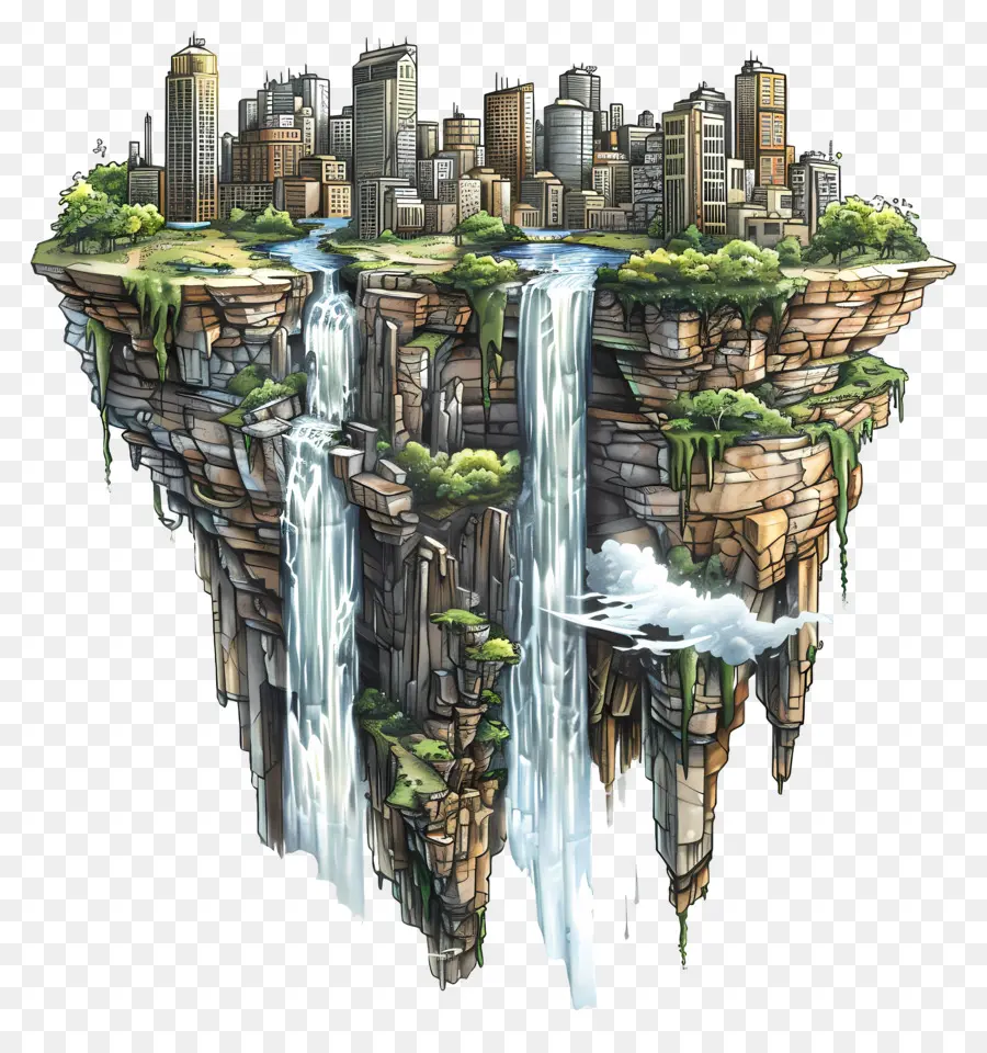 Angel Falls，Paisagem Urbana PNG