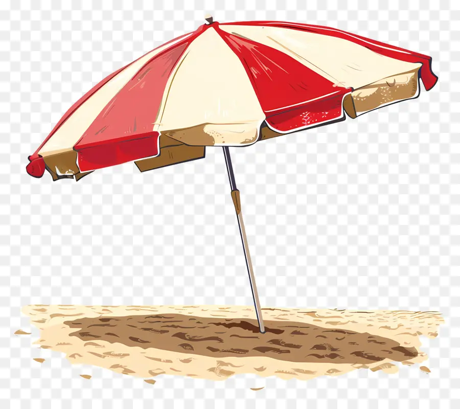 Guarda Chuva De Praia，Vermelho E Branco PNG