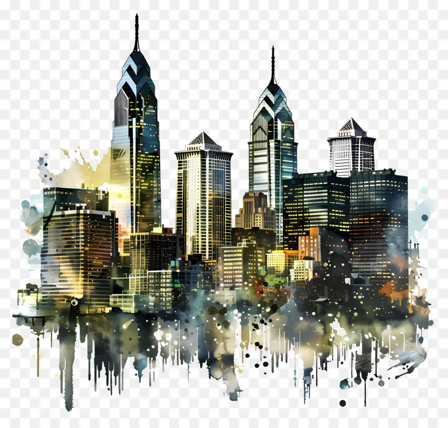 Philly Skyline，Horizonte PNG
