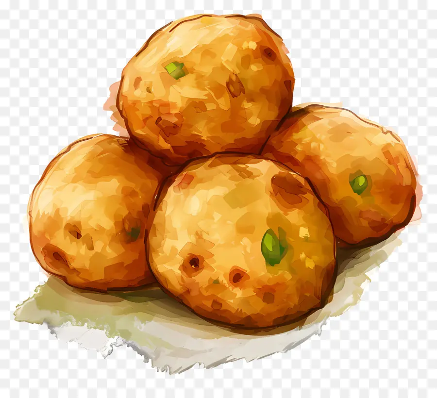 Batata Vada，Fried Potatoes PNG
