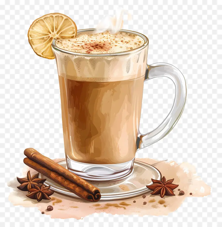 Masala Chai，Pintura Em Aquarela PNG