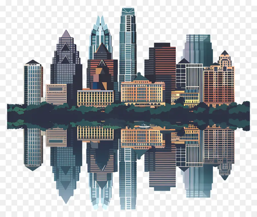 Austin Skyline，Paisagem Urbana PNG