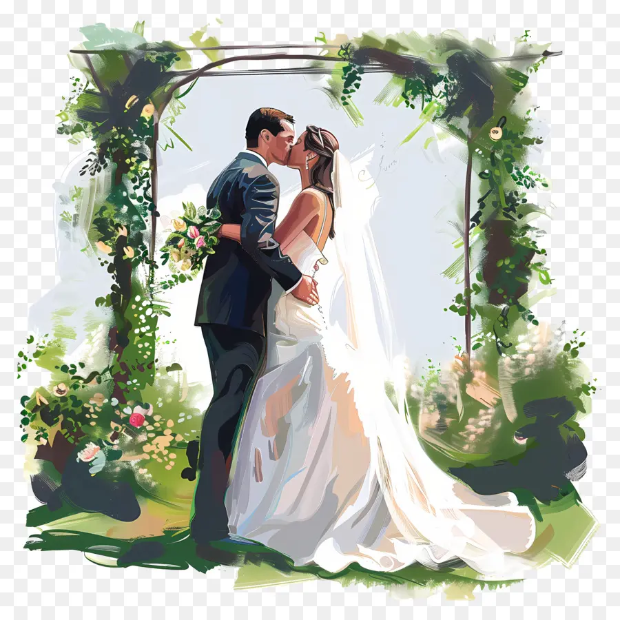 Casamento Ao Ar Livre，Pintura De Casamento PNG