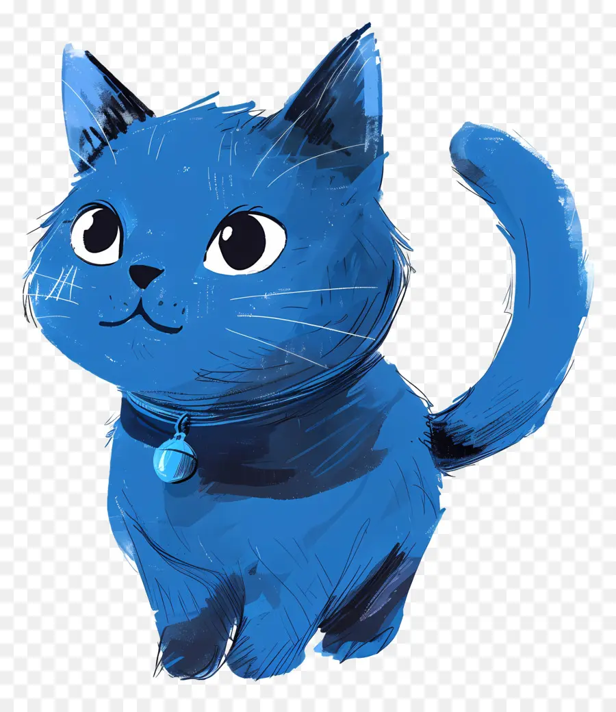 Gato Azul，Gato De Desenho Animado PNG