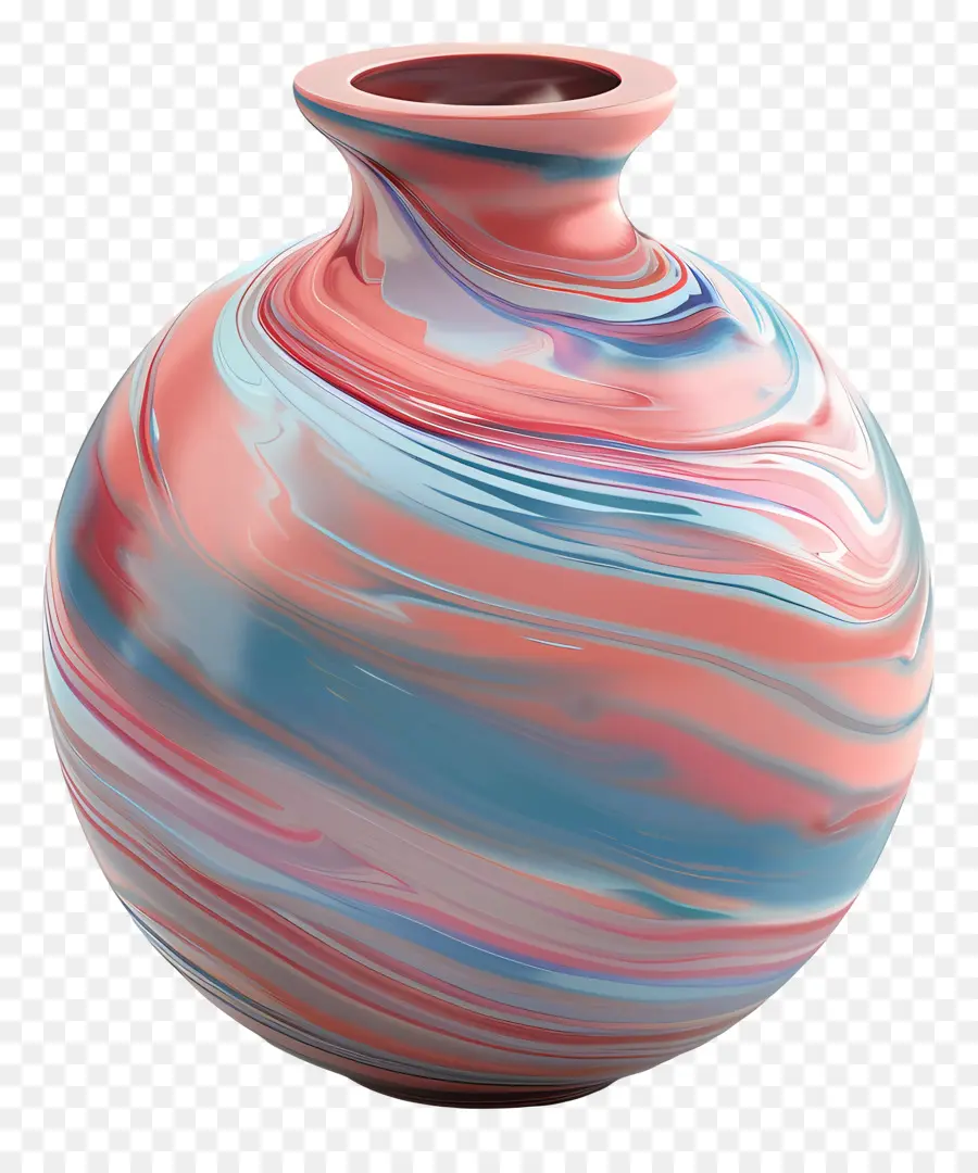 Vaso De Cerâmica，Vermelho E Rosa PNG