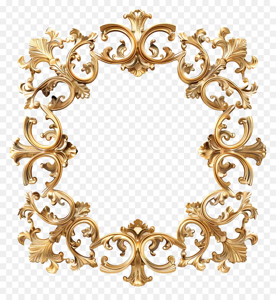 Moldura De Ouro，Golden Frame PNG