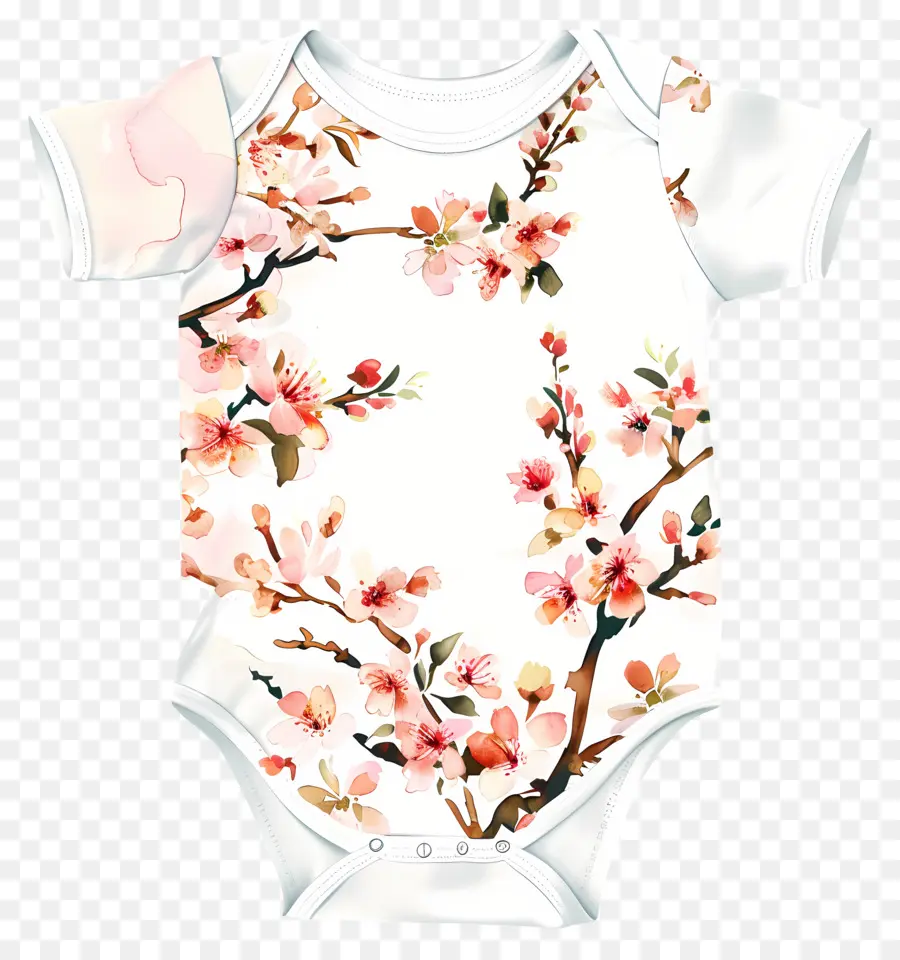 Romper Do Bebê，Camisa De Padrão De Flor Rosa PNG
