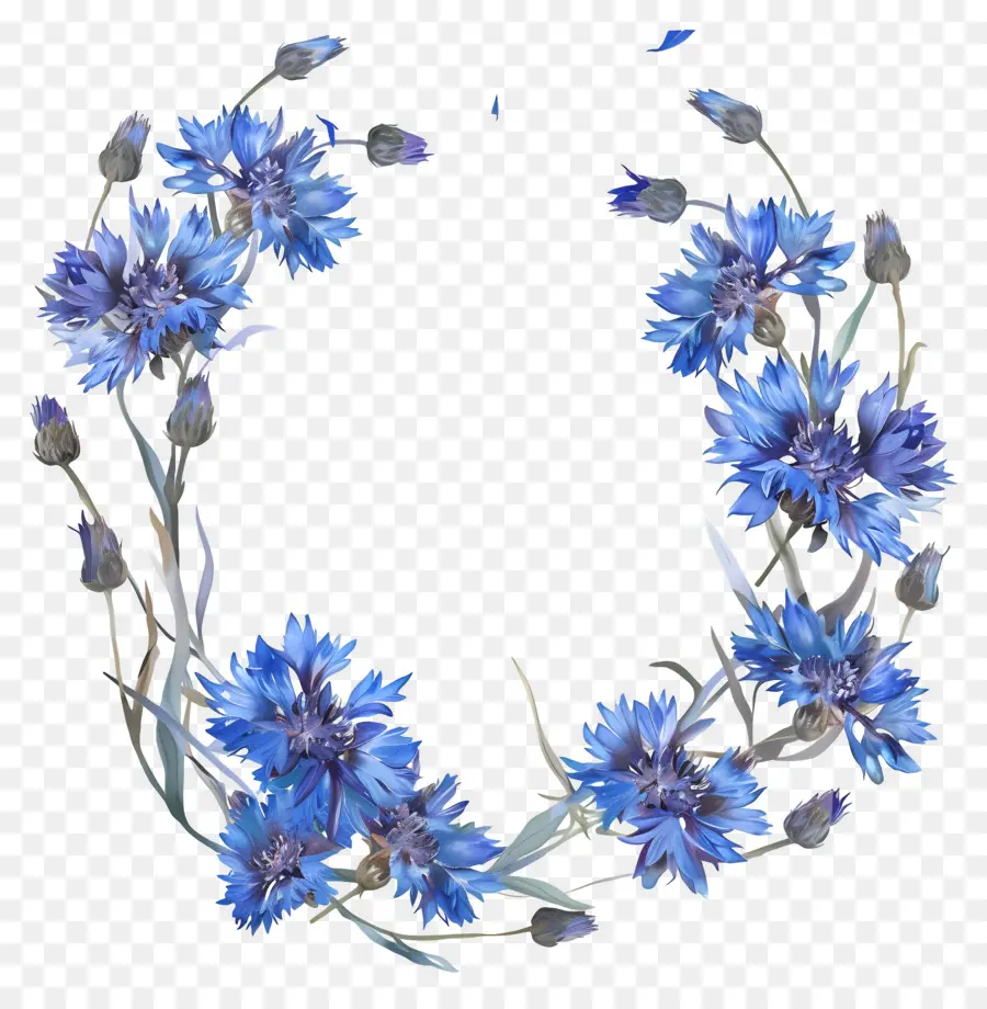 Flores De Milho Azuis，Azul Com Flores Silvestres PNG