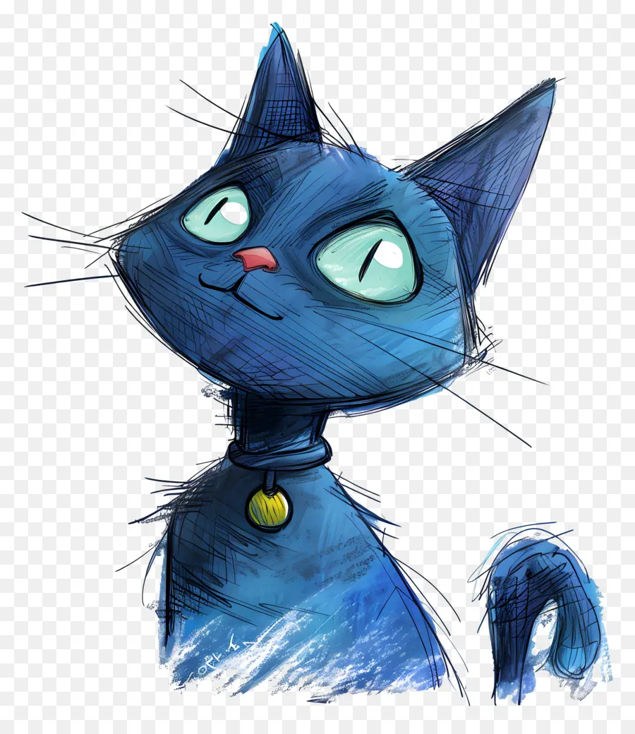 O Gato Azul，Sorridente Gato PNG