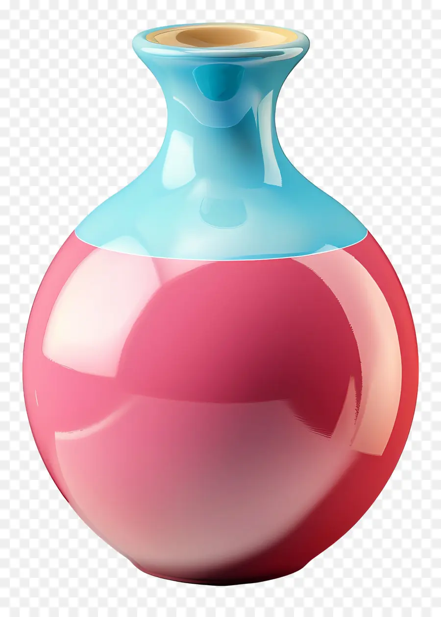 Vaso De Cerâmica，Vaso Rosa E Azul PNG