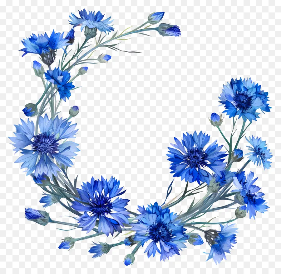 Flores De Milho Azuis，Coroa Azul PNG