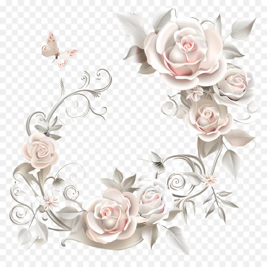 Decoração De Casamento，Coroa De Flores PNG