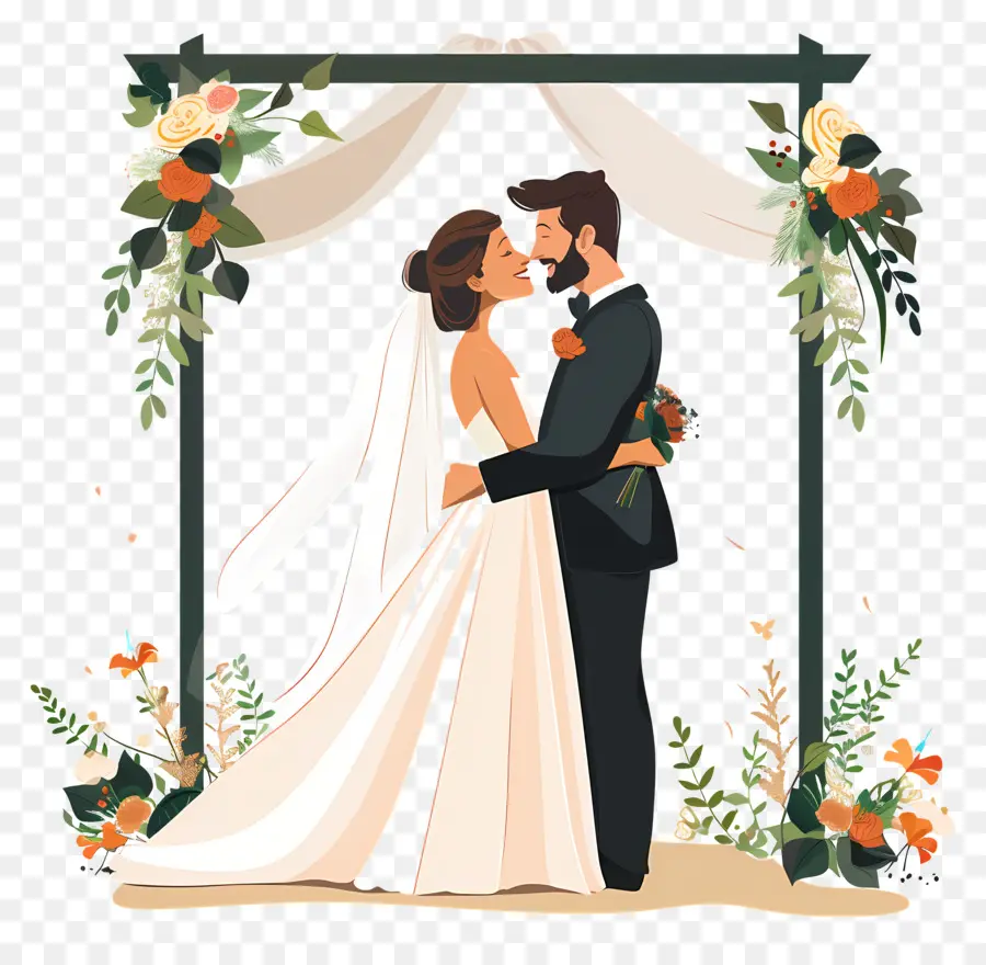 Casamento Ao Ar Livre，Casamento Dos Desenhos Animados De PNG
