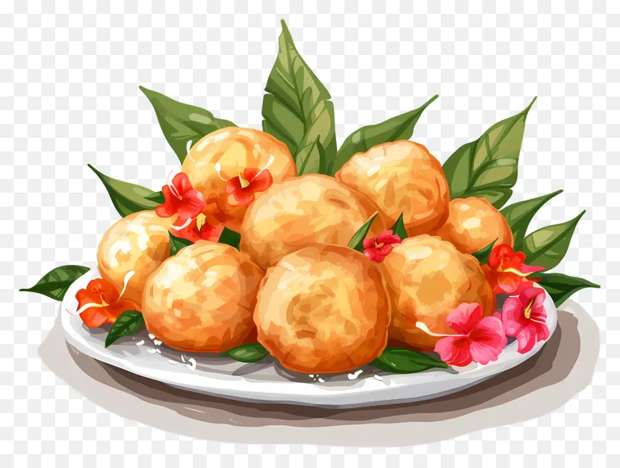 Panipuri，Bolas Fritas PNG